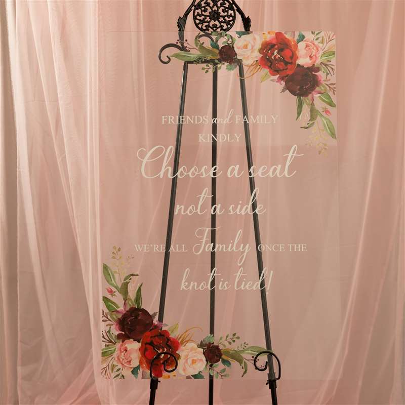 3mm Placa para Casamento em Acrílico YK018