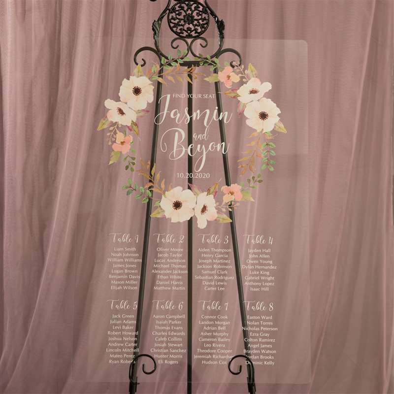 3mm Placa para Casamento em Acrílico YK019