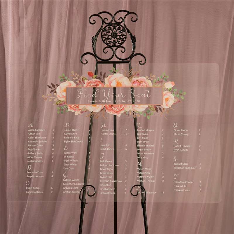 3mm Placa para Casamento em Acrílico YK021