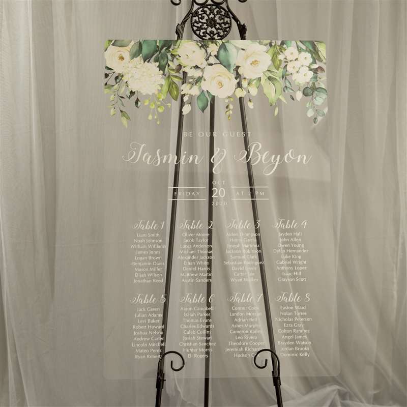 3mm Placa para Casamento em Acrílico YK023