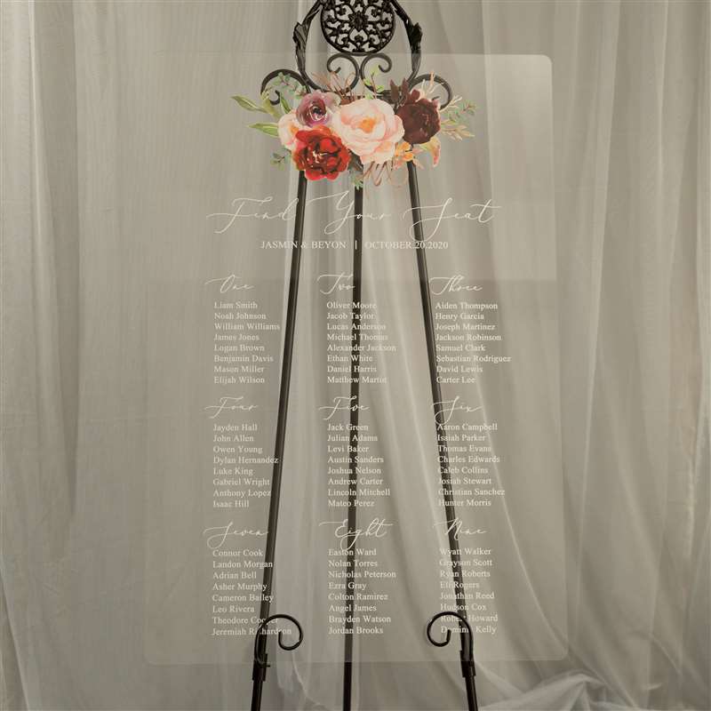 3mm Placa para Casamento em Acrílico YK026