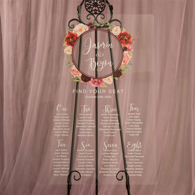 3mm Placa para Casamento em Acrílico YK028