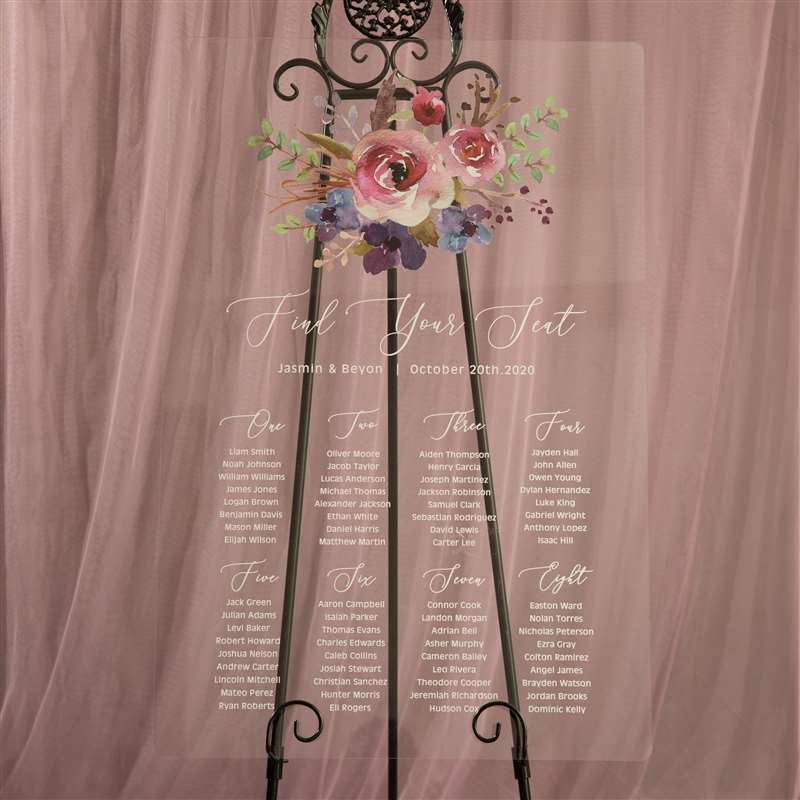 3mm Placa para Casamento em Acrílico YK030