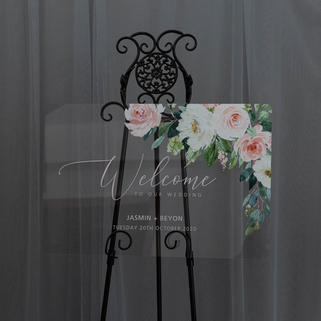 3mm Placa para Casamento em Acrílico YK033