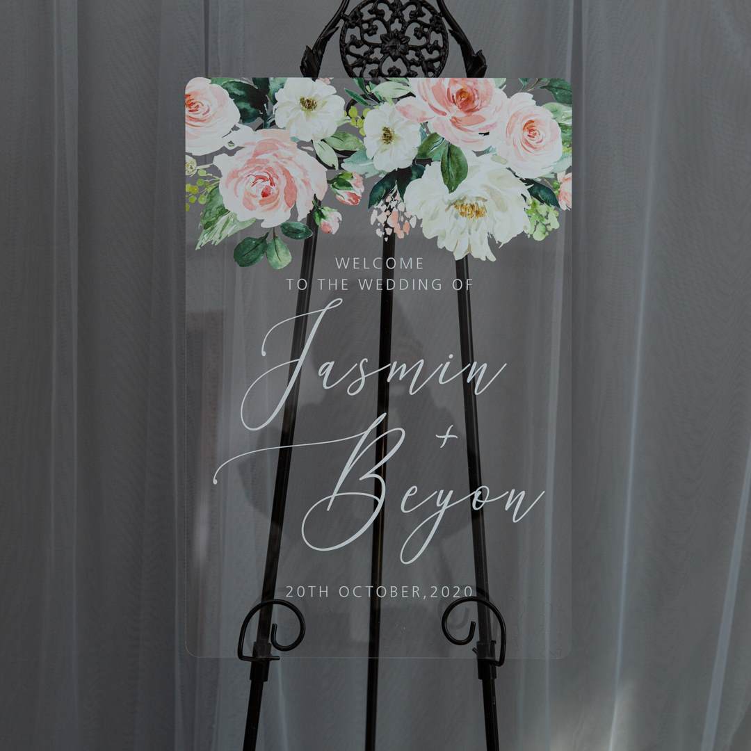 3mm Placa para Casamento em Acrílico YK034