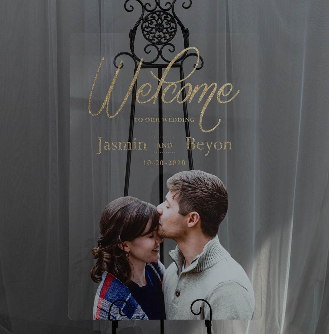 3mm Placa para Casamento em Acrílico YK036