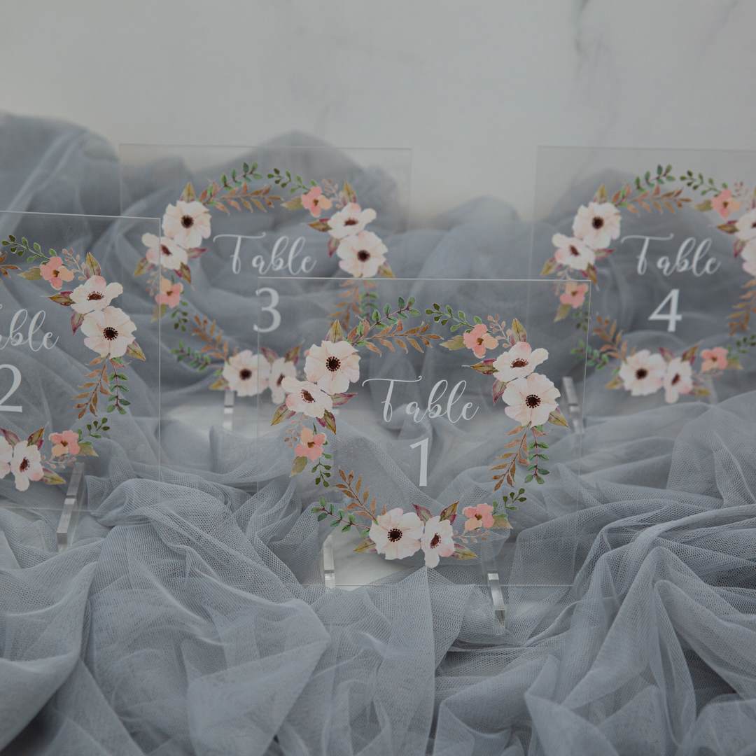 3mm Marcadores De Mesa Em Acrílico (com suportes em acrílico) YKT004