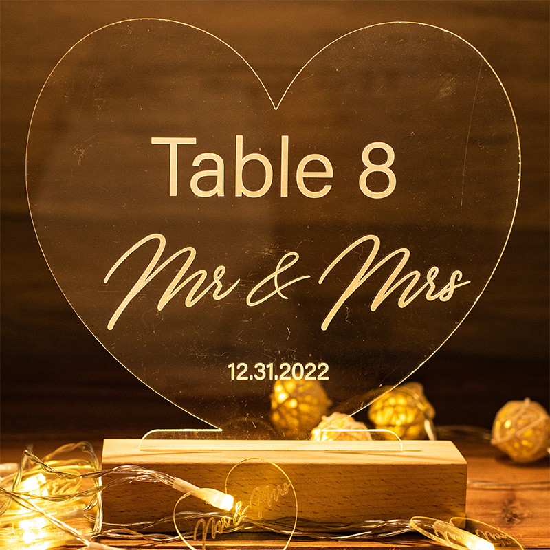 Marcador de mesa com suporte iluminado YKTG01