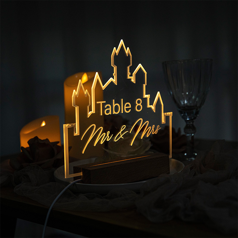 Marcador de mesa com suporte iluminado YKTG02