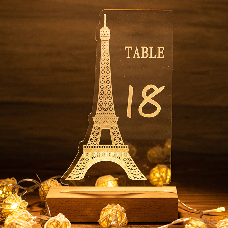 Marcador de mesa com suporte iluminado YKTG08