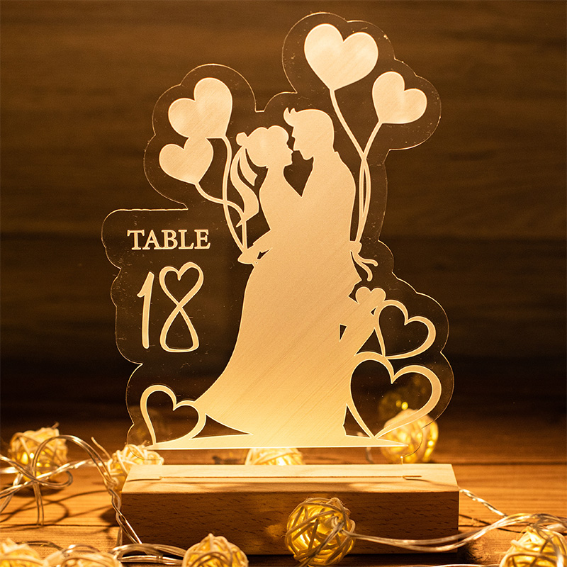 Marcador de mesa com suporte iluminado YKTG09